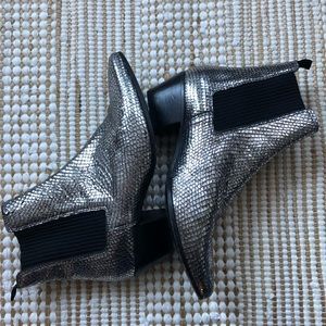 Maje Silver Ankle Booties